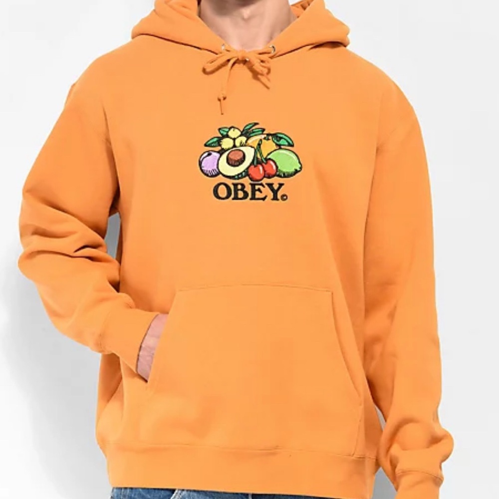Obey Men's Vibrant Orange Hoodie